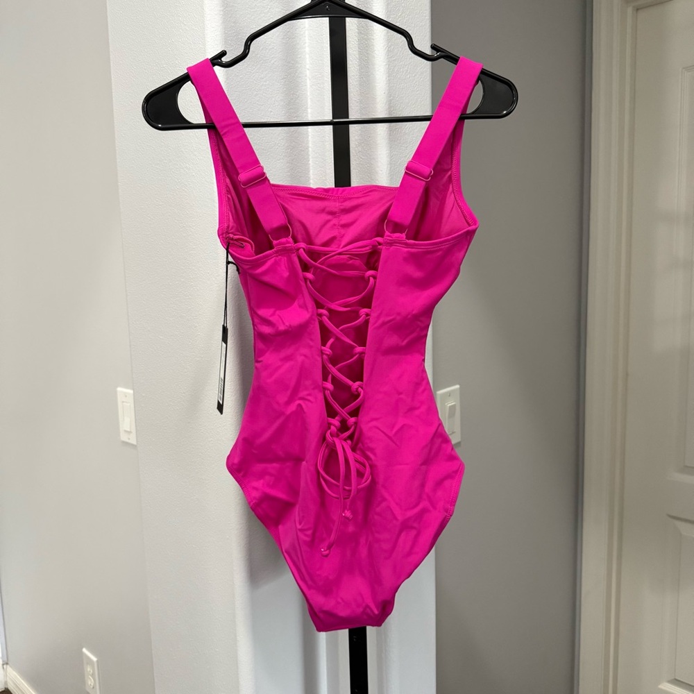 TA3 Squarey Pink One Piece Sculpting Swimsuit Shapewear Size XS Xlong - Picture 6 of 6